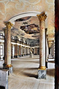 Library of the Benedictine Abbey of Ottobeuren, Bavaria, Germany