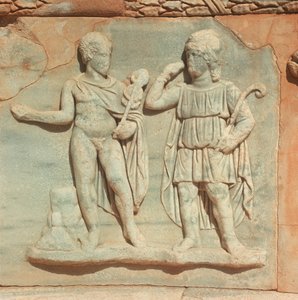 Libya, Historical Tripolitania, Ancient Sabratha, Theater (detail of relief) by William M. Timlin