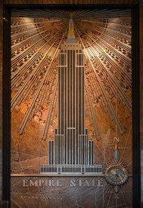License plate of the Empire State Building, New York City, USA