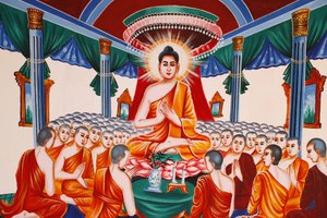 Life of the Buddha: Instructing the Assembly of Arahants, Siem Reap, Cambodia by Unbekannt