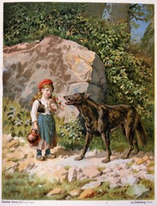 Little Red Hood and the Wolf, Late 19th Century (Illustration)