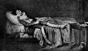 Louis XVII (1785-1795) lengthened in his cell of the prison of the Temple where he locked up since August 13 by Unbekannter Künstler