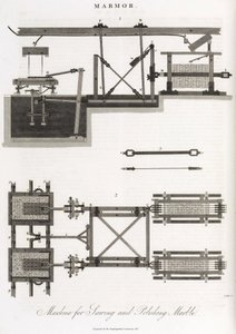 Machine for sawing and polishing marble by Unbekannt
