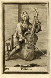 Man playing the cello. In Gabinetto Armonico by Filippo Bonanni, Rome by Unbekannter Künstler