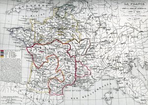 Map of France at the times of King Charles VI by Unbekannter Künstler