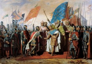 Meeting between Philip II King of France and Henry II King of England at Gisors, 21 January 1188 by Unbekannt