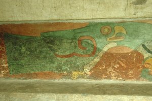 Temple of Jaguars, Fresco of Parrot, Teotihuacan, Mexico City, Mexico