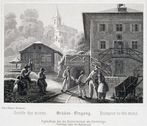 Salt Mine: The Entrance to the Mine, Durrnberg, Austria, c.1850