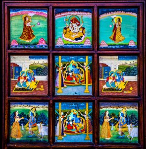 Miniature painting, arts and crafts in Rajasthan, Rajasthan, India, Asia