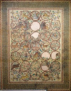 Mosaic of Quabr Hiram from the floor of the central Nave of the Church of St. Christopher, 575 by Unbekannt