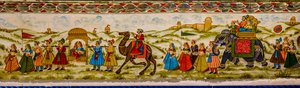 Mural, Patwon-Ki-Haveli, Jaisalmer, an exotic city in the Thar Desert, Jaisalmer, Rajasthan, India, Asia by Unbekannter Künstler