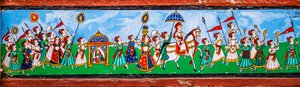 Mural painting in the old town of Bundi, Bundi, Rajasthan, India, Asia by Unbekannter Künstler