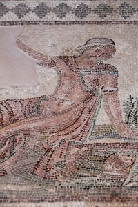 Narcissus looking at his reflection in a pool of water - Paphos mosaics, House of Dionysos - End of the 2nd Century AD - Cyprus - (detail)