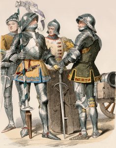 Noble Knights of the Duchy of Burgundy in Armor and Weapon, with a Cannon
