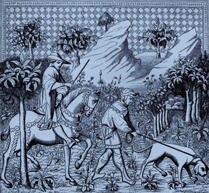 Nobleman in Hunting Costume on Horseback by Unbekannter Künstler