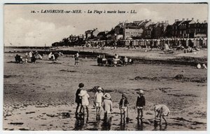 Langrune sur Mer: A Group of Children Playing on the Beach