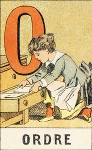 O: Order - Engraving from ABCD of Little Girls. Pellerin & Cie, Epinal, c.1890