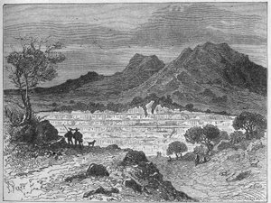 Open Pit Rock Salt Quarry in Cardone, c. 1880 (Engraving)