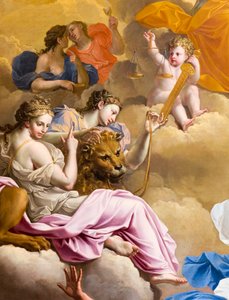 Painted ceiling, Parlement de Bretagne, Rennes, Ille et Vilaine, France by Leopold Blonder
