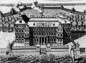 Palace of A. Menshikov on Vassily Island: One of the First Buildings Built in St. Petersburg (1711-1716), Engraving by A. Zubov (1717), Russia