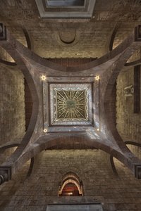 Palermo, The Royal Palace or Palazzo dei Normanni, Joharia Tower, the Winds Room: wooden cusp with the Rose of the Winds at its centre (Zenithal view) by Unbekannter Künstler