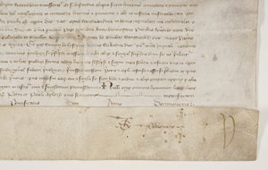 Papal Bull confirming charter of Bishop Henry Wardlaw, recto