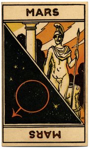 Paranormal. Astrology. Mars (Planet). Astrologic Card from: Le Tarot Astrologique, by Georges Muchery, France by Unbekannter Künstler