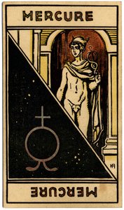 Paranormal. Astrology. Mercury (Planet). Astrologic Card from: Le Tarot Astrologique, by Georges Muchery, France by Unbekannter Künstler