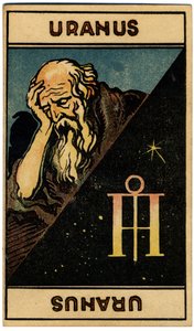 Astrology. Uranus (planet). Astrologic card from: Le Tarot Astrologique, by Georges Muchery, France by Unbekannter Künstler
