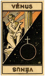 Astrology. Venus (planet). Astrologic card from: Le Tarot Astrologique, by Georges Muchery, France by Unbekannter Künstler