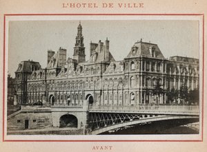 Paris Commune (1871): view of the Hotel de Ville in Paris before its fire in May 1871