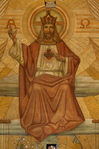 Parish Church of the Sacred Heart. Interior. Modernism. The Choir. Mosaic. Christ by Unbekannt