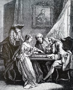 People playing Tric-Trac