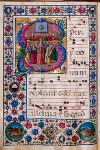 Piccolomini Library: choir book, cod. 23.8, ff. 100v with “The Pentecost” by Unbekannter Künstler