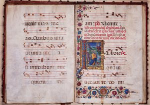 Piccolomini Library: choir book, cod. 7.G, ff. 40v-41r with “Vision of Jeremias” by Unbekannter Künstler