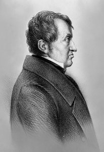 Portrait of Andre-Marie Ampere (1775-1836), French physicist and mathematician, founder of classical electromagnetism