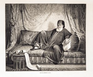 Portrait of Mehemet Ali (1769-1849) Vice King of Egypt - Illustration from the Atlas of Egypt by Unknown
