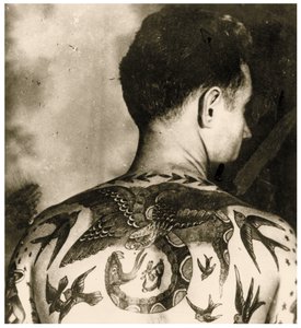 Portrait of Tom Stephen, tattooed by Bert Grimm, c.1942