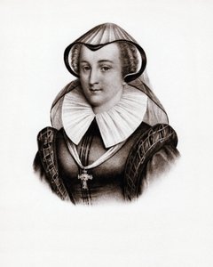 Portrait of the Queen of France Marie Stuart, 19th Century Engraving