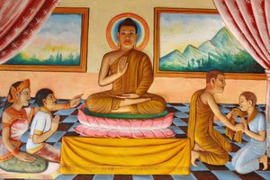 Preah Prom Rath Monastery: Life of the Buddha - Buddha and His Son Rahula, Siem Reap, Cambodia by Unbekannt