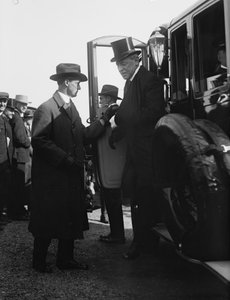 President Woodrow Wilson alighting from an automobile. Washington, DC, circa 1918 by Benjamin Baud