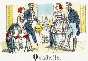 Q: Quadrille - Child Entertainment Alphabet circa 1890 (lithograph)