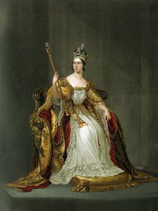 Queen Victoria of England in her coronation robes in 1837 by Unbekannter Künstler