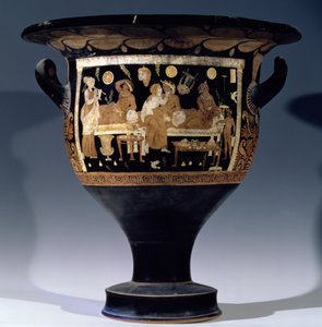 Red-figure bell krater depicting a banquet scene by Unbekannt