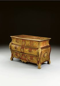 Regence Boulle marquetry commode en tombeau, 18th - 19th century
