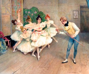 Rehearsal of a show, teacher and ballerinas backstage by Alec Hunter