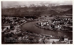 Grenoble: The Chain of the Alps, the Isere, the Bridge of the Ile Verte by William M. Timlin