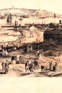 Right Quarter (Detail) of Engraving of Portland Harbour by Unbekannter Künstler