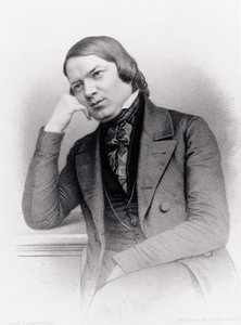 Robert Alexander Schumann, German composer, engraved by Isaac Wilhelm Tegner and Johann Adolf Kittendorff, after a daguerreotype