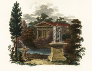 Scientific Inventions of Stephen Hales in a Garden (engraving) by Unbekannter Künstler